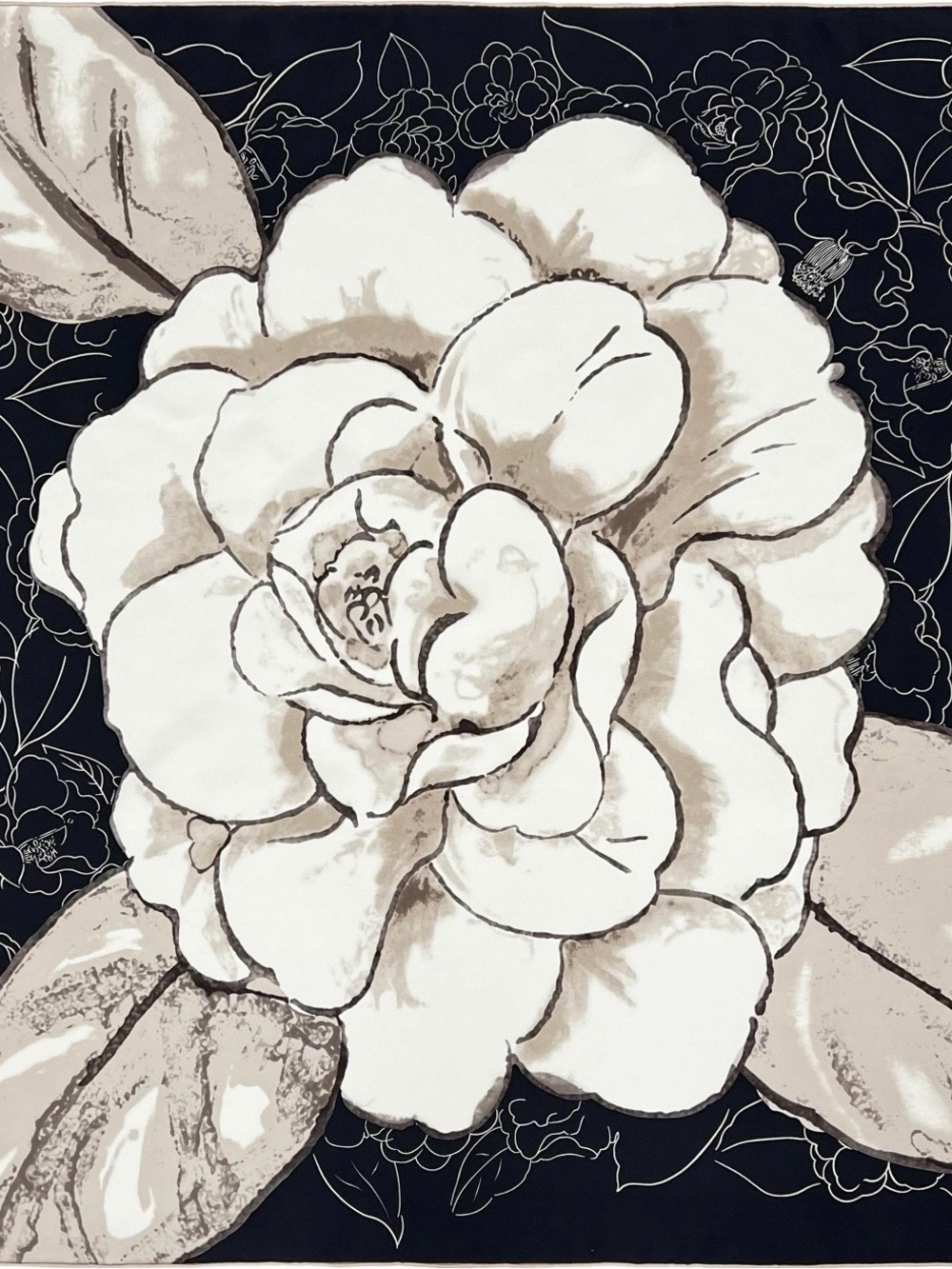 Carolina Lemke Moonlit Petal Silk Scarf With Hand Rolled Edges